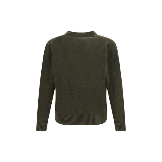 Green Fleece Wool Cardigan