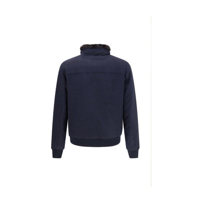 Blue Cashmere Bomber
