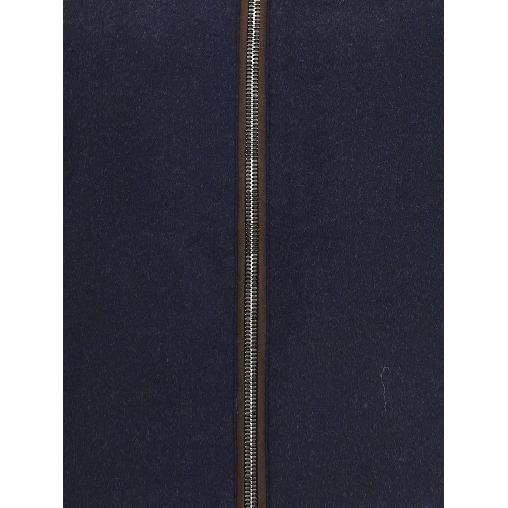 Blue Cashmere Bomber