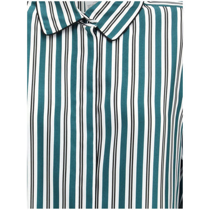 Green Silk Pattern Shirt