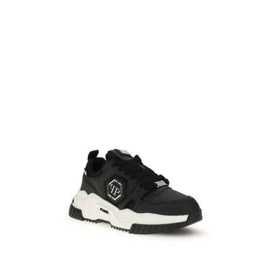 Black Polyester Athletic Sneakers