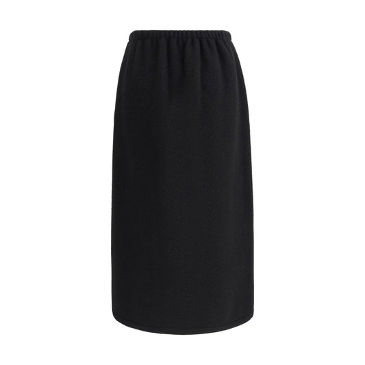 Black Fleece Wool Long Skirt