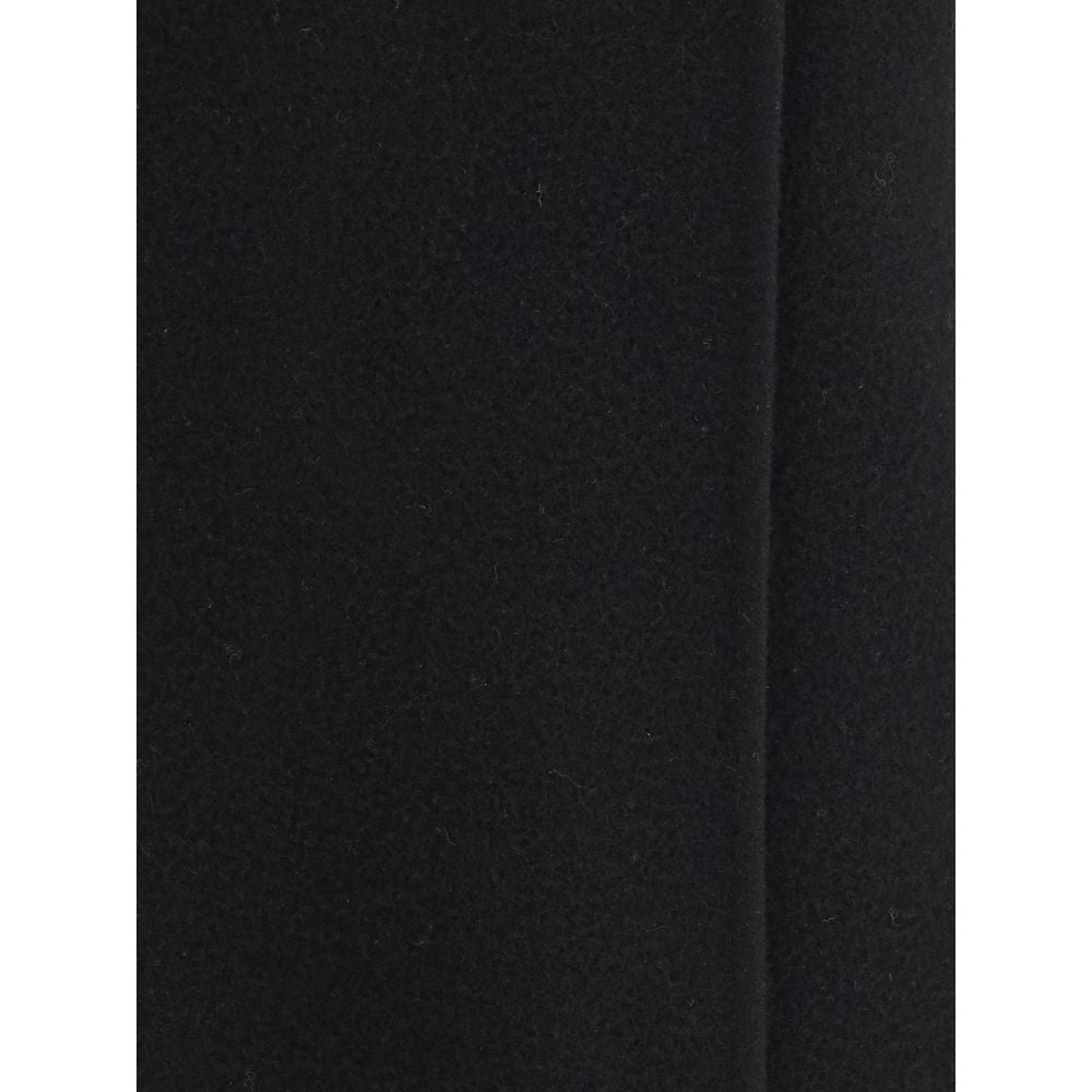 Black Fleece Wool Long Skirt