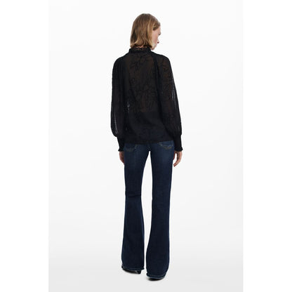 Black Polyester Women Blouse
