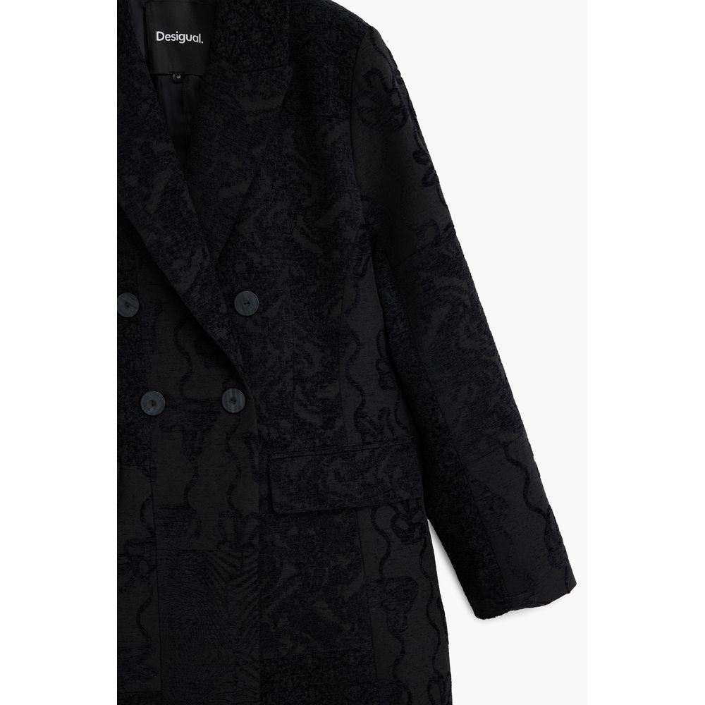 Black Polyester Jackets & Coat