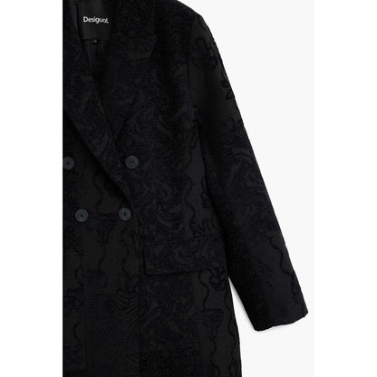 Black Polyester Jackets & Coat