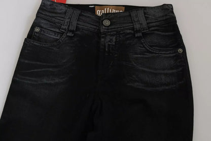 Black Washed High Waist Flared Denim Casual Pants Jeans