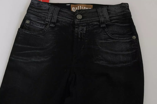 Black Washed High Waist Flared Denim Casual Pants Jeans