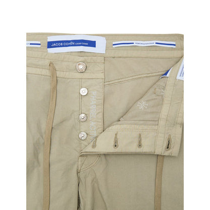 Beige Cotton Casual Pant