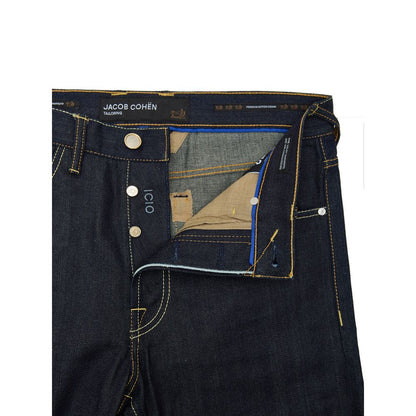 Blue Polyester Tapered Jean