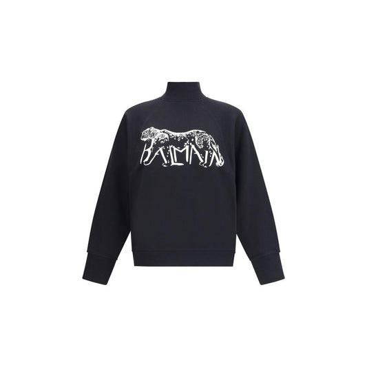 Leopard Print High-neck Sweatshirt