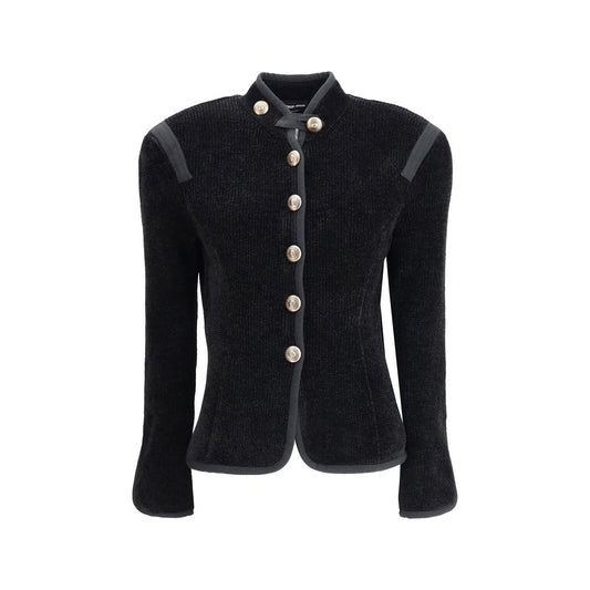 Silk Blazer with decorative metal shank buttons