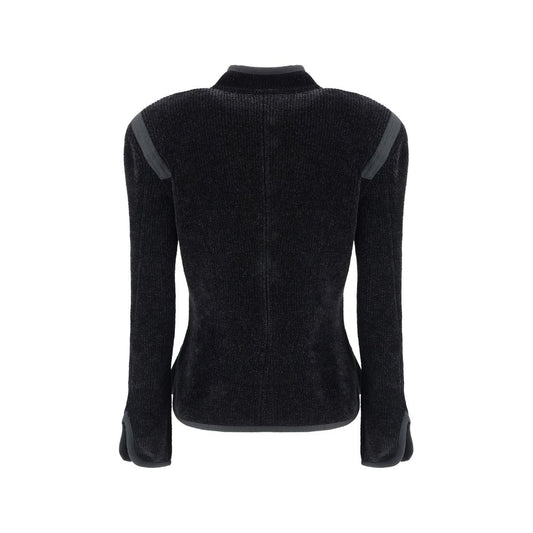 Silk Blazer with decorative metal shank buttons