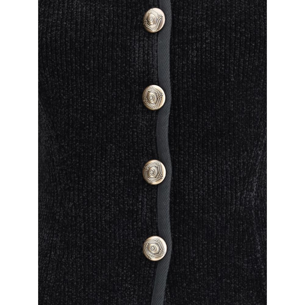 Silk Blazer with decorative metal shank buttons