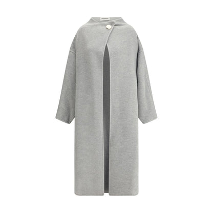 Oversized Coat in Melange Cashmere Wool