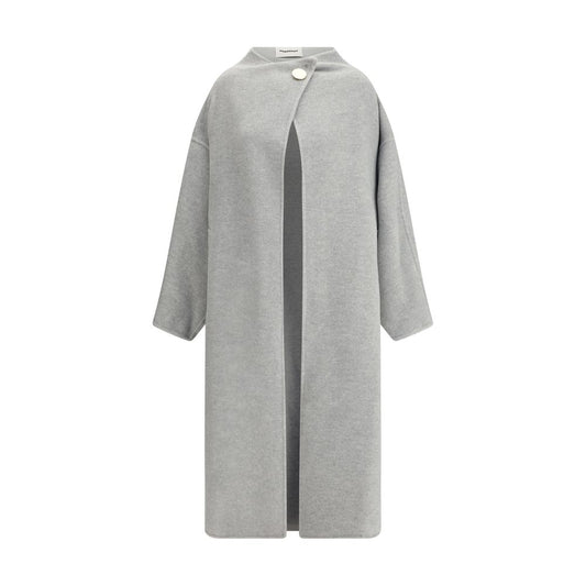 Oversized Coat in Melange Cashmere Wool