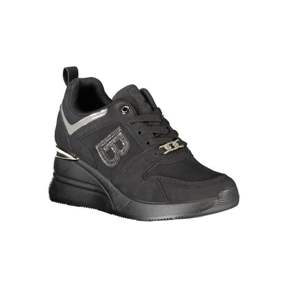 Black Polyester Sneaker