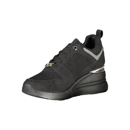 Black Polyester Sneaker
