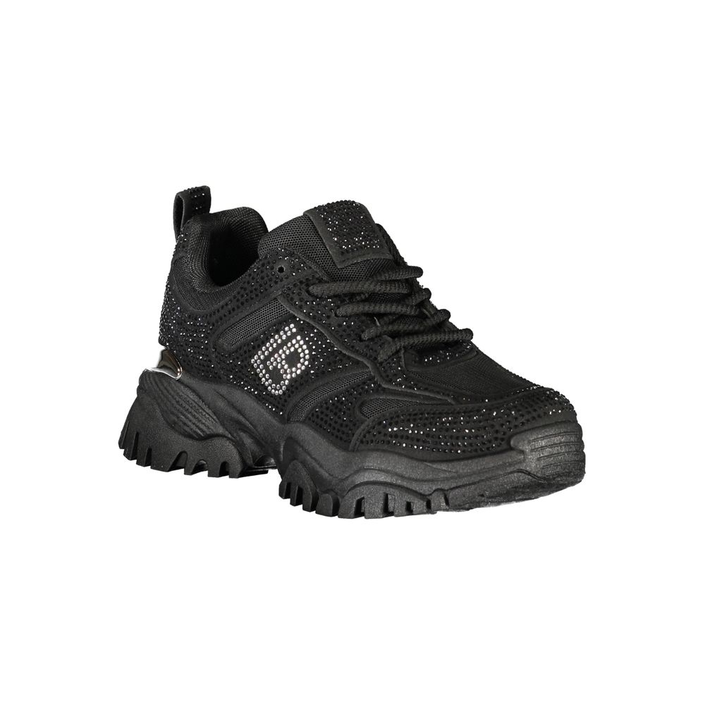 Black Polyester Sneaker