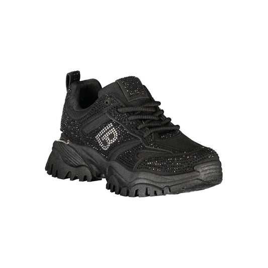 Black Polyester Sneaker