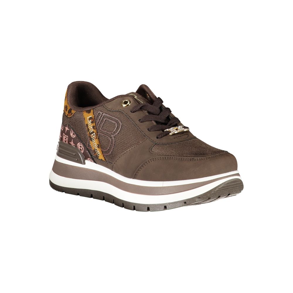 Brown Polyester Sneaker