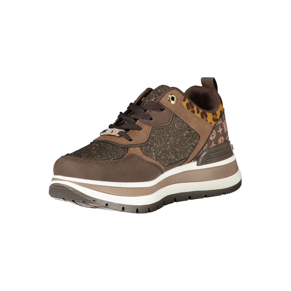 Brown Polyester Sneaker