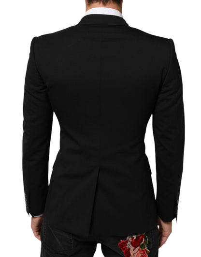 Black SICILIA Double Breasted Jacket Blazer