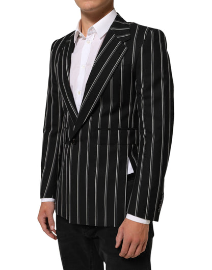 Black Stripes SICILIA 1 Button Suit Blazer