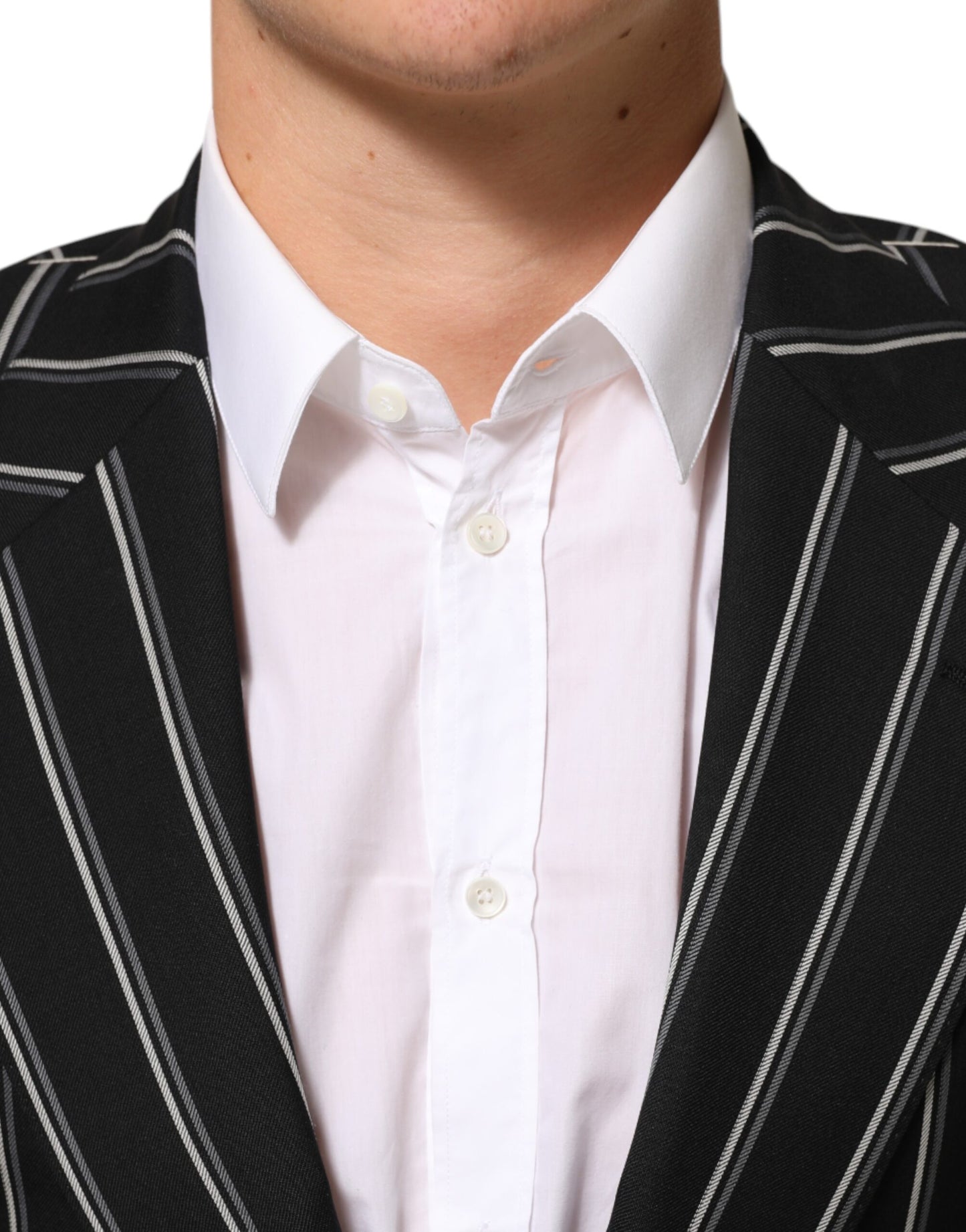 Black Stripes SICILIA 1 Button Suit Blazer
