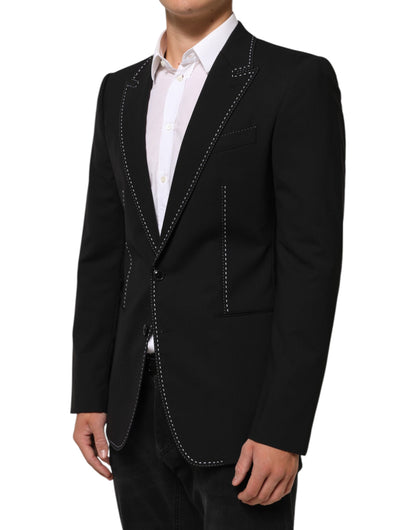 Black SICILIA 2 Buttons Suit Jacket Blazer