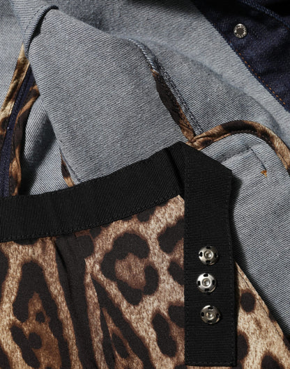 Dark Blue Cotton Collared Denim Coat Jacket