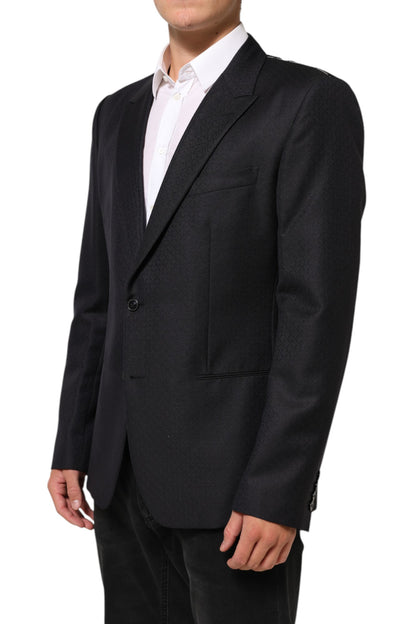 Black Wool 2 Buttons Suit Jacket Men Blazer