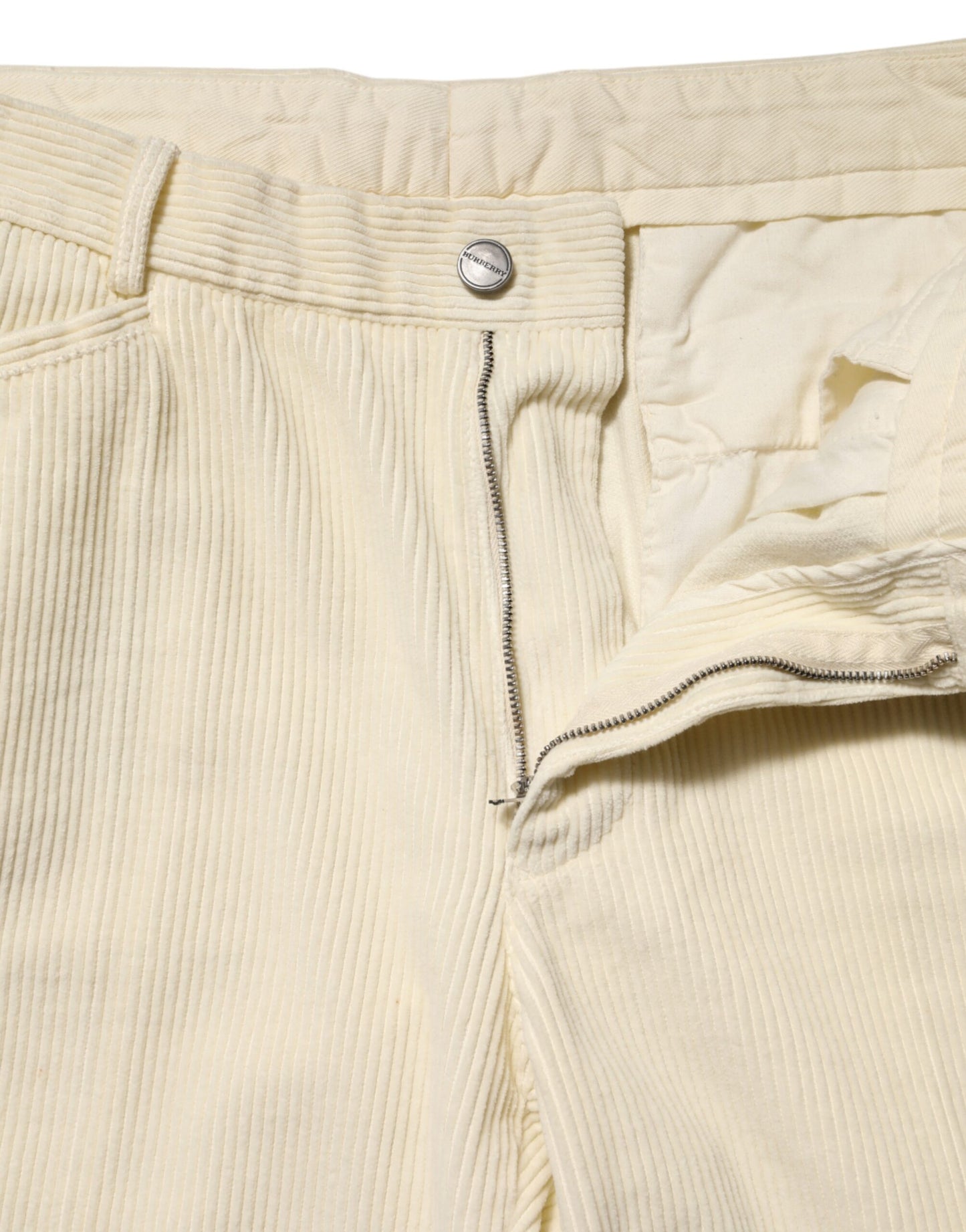 Beige Corduroy Cotton Straight Men Trouser Pants