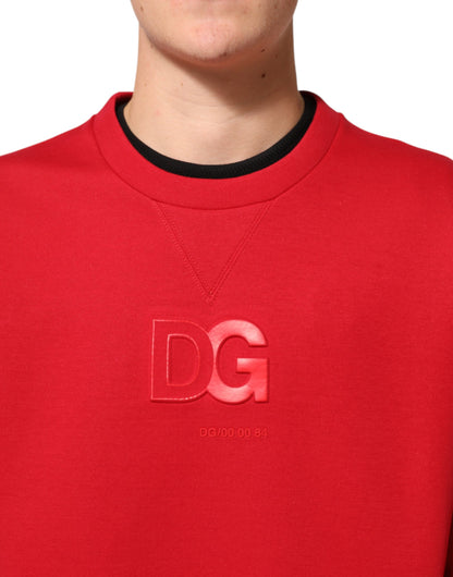 Red DG Logo Crew Neck Men Sweatshirt Sweater