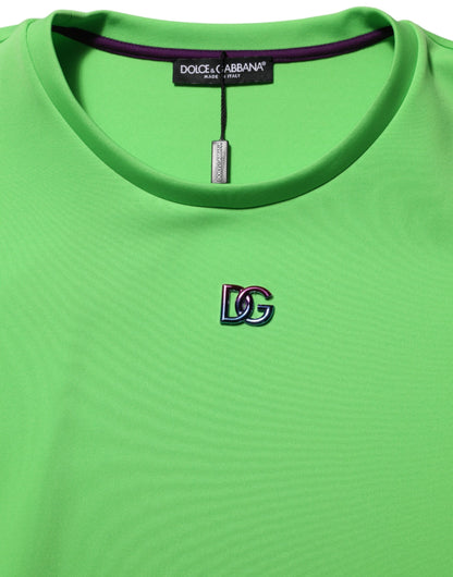 Green Logo Crew Neck Short Sleeves T-shirt