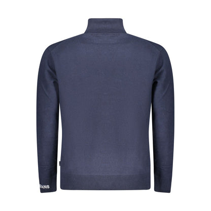 Blue Cotton Men Sweater