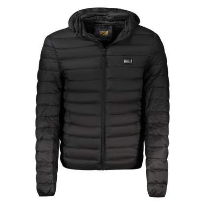 Black Polyester Men Jacket