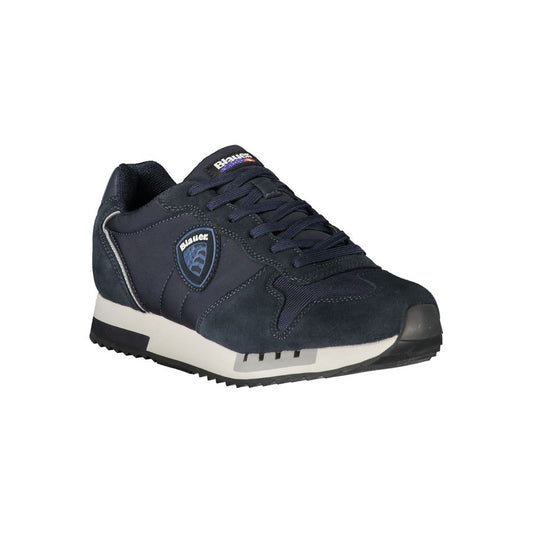 Blue Leather Men Sneaker