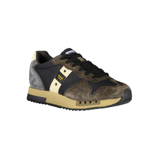 Blue Leather Men Sneaker