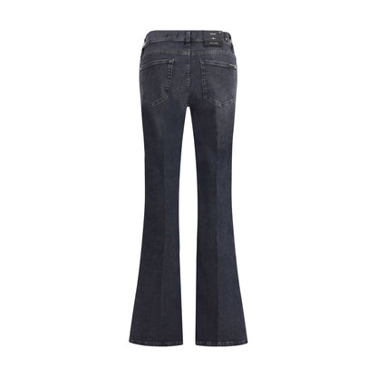 Black Cotton Bootcut Jeans