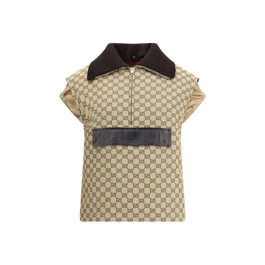 Beige Cotton Jackets And Coat