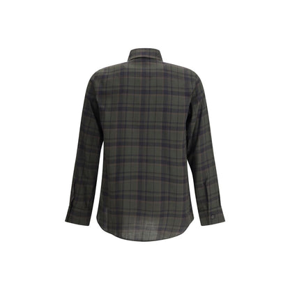 Green Cotton Pattern Shirt