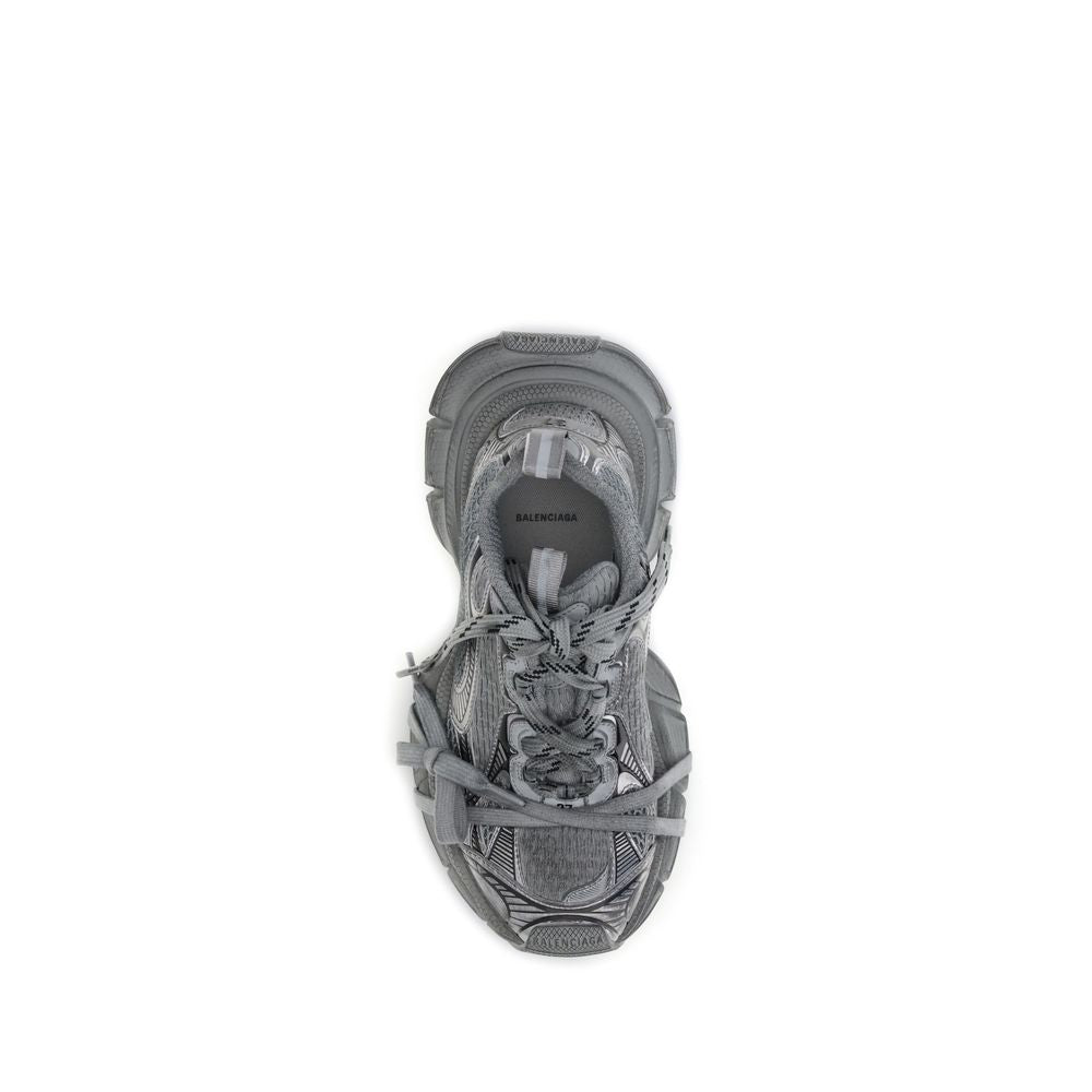 Gray Polyurethane Chunky Sneakers