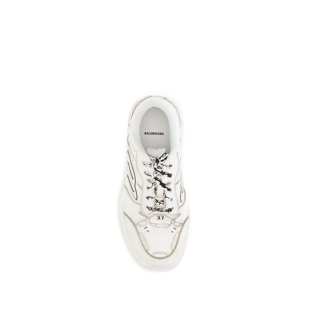 White Calf Leather Bos Taurus Athletic Sneakers