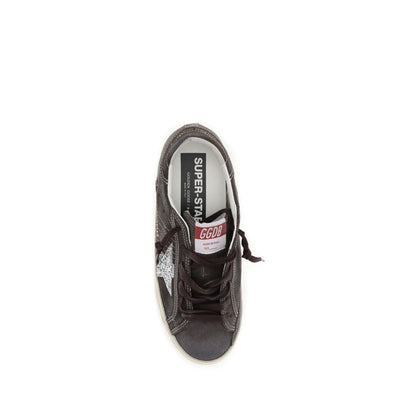 Gray Calf Leather Bos Taurus Low Top Sneakers