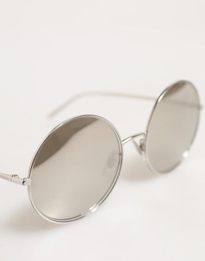 DG2215K Silver Metal Round Shades Eyewear Sunglasses