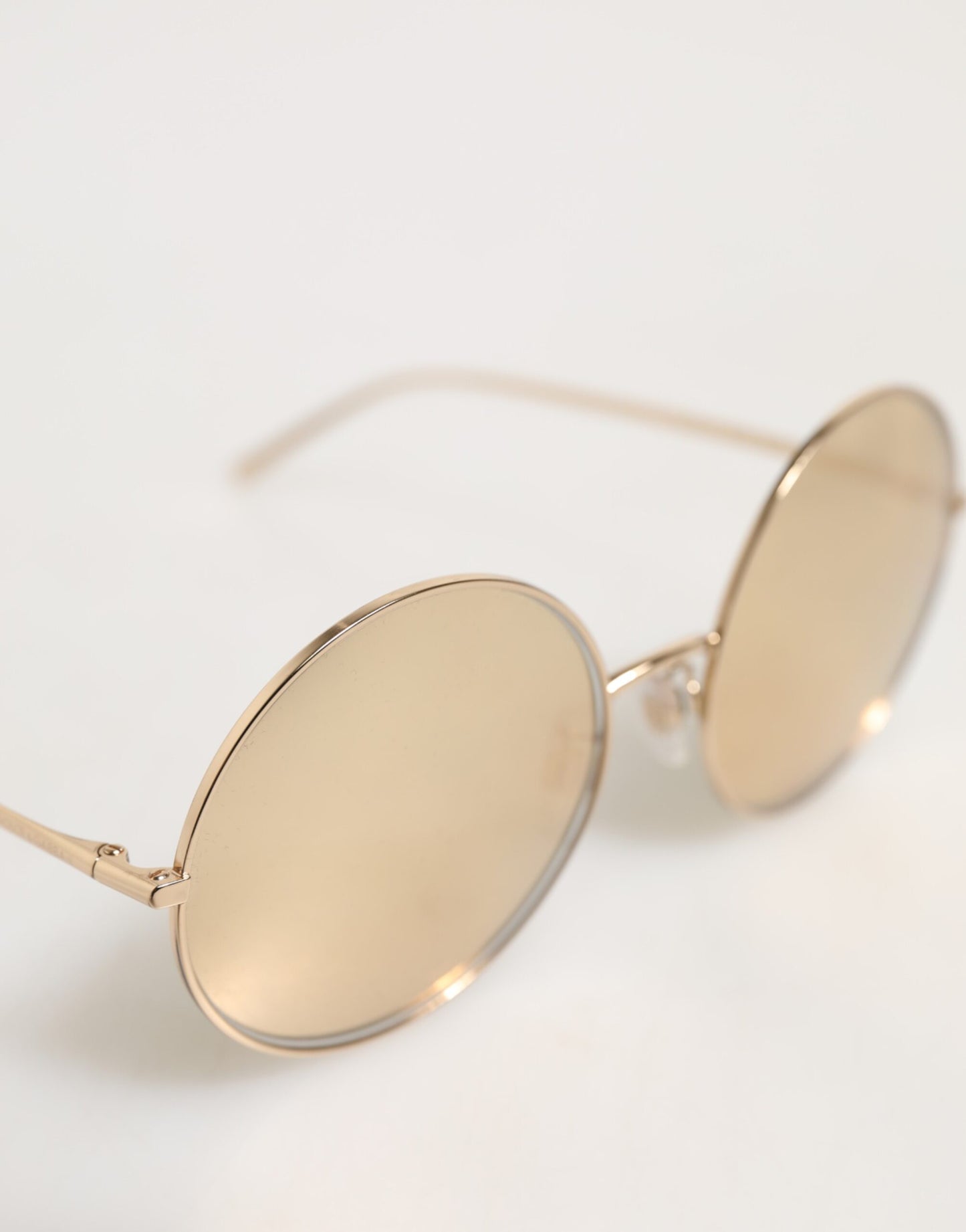 Gold Metal Round Shades Eyewear Sunglasses