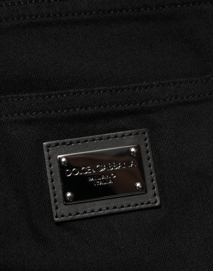 Black Cotton Stretch Slim Fit Men Denim Jeans