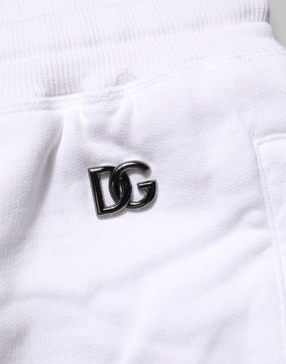 White Distressed Cotton Men Bermuda Shorts