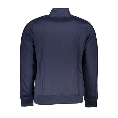 Blue Polyester Men Sweatshirt
